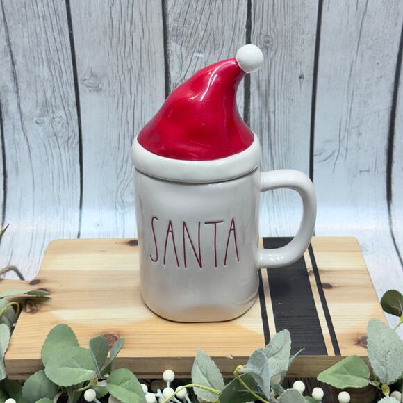 Rae Dunn Santa Mug with Santa Hat Topper - Picture 1 of 3
